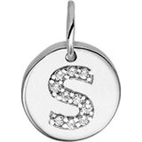 The Jewelry Collection Bedel Letter S Zirkonia - Zilver