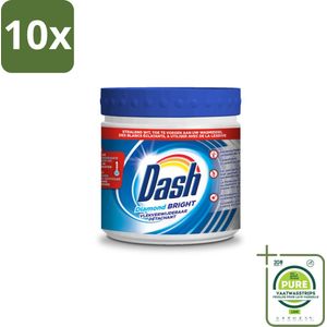 10 x Dash - Diamond Bright - Vlekverwijderaar Poeder - Voor Witte Was - 500 g - Grootverpakking - Vlekkenverwijderaar - Witte Was - Waspoeder - Optische Witmakers - Vlekken Verwijderen