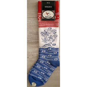 Bonnie Doon - Kniekousen - Blauw/Wit/Rood - Gebloemd