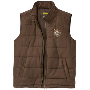 ATLAS FOR MEN - Gewatteerde bodywarmer van suèdine - Heren - Verkrijgbaar in grote maten - 3XL