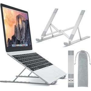 Aluminium Laptopstandaard - Verstelbare Laptopstandaard met 7 Niveaus - Laptopverhoger - Geschikt voor Laptops tot 17,3 inch, Tablets, Telefoons - Ondersteunt MacBook, Dell, HP, Huawei - Draagkracht tot 20 kg