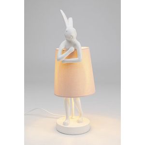 Kare Tafellamp Animal Rabbit White Rose 50cm