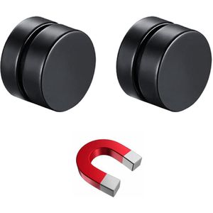 Fako Bijoux® - Magneet Oorbellen - Magnetische Oorbellen - RVS - 6mm - Zwart