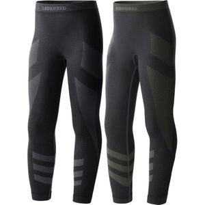 Ladeheid Thermobroek 2 Pack Set - Thermo ondergoed - Kinderen - Jongen - Meisjes – Grafiet/Kaki – 134-140 - LA-LA40-KIDS-Pants-2B