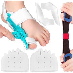 Hallux valgus accessoireset brace separatorbeugel - Een set accessoires voor eeltknobbels, 6 elementen - accessoires die schuren helpen voorkomen, overlappende vingers, de positie van de grote teen corrigeren en de pijnlijke bunion effectief bescherm