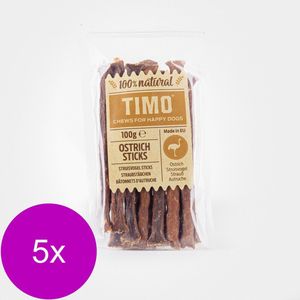 Timo Sticks 100 g - Hondensnacks - 5 x Struisvogel