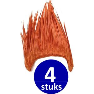 Oranje Pruik | 4 stuks Oranje Feestpruik ""Punk"" | Feestartikelen Oranje Hoofddeksel | Feestkleding EK/WK Voetbal