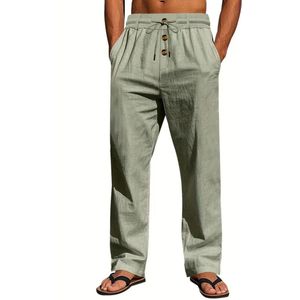 Nivard Linnen Broek Heren - Zomerbroek - Volwassenen - Lange Broek - Pantalon - Strandbroek - Zomer - Ibiza Stijl - Groen - Maat S