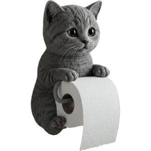 Kattentoiletrolhouder - Papieren handdoekhouder - 3D decoratieve kattentoiletrolhouder - Leuk woonaccessoire voor badkamer en keuken - Uniek cadeau voor kattenliefhebbers