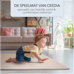 CEEDIA Foam Puzzelmat (16 Stuks) - 30x30x1,2CM - Schuim Puzzel Tapijttegels - Kruipmat Baby - Speelmat Peuter - Speeltegels Kind - Speelkleed Kinderen - Speel Kruip Mat Tapijt Tegels - Vloertegels Vloermat Vloerbeschermer - Puzzelmat baby speeltapijt