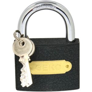 Geko Grijze Gietijzeren Hangslot 75mm met 3 Sleutels