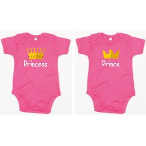 Rompertjes - Prince & Princess-Fuchsia-0-3 Maanden