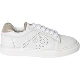 Leren Sneakers - Marineblauw - Kinderschoenen - Met Contrasterende Hiel