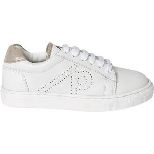 Leren Sneakers - Marineblauw - Kinderschoenen - Met Contrasterende Hiel