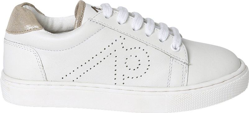 Leren Sneakers - Marineblauw - Kinderschoenen - Met Contrasterende Hiel