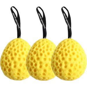 3 stukken hydrofiele badsponzen - honingraat badspons - premium lichaamspons - zachte douche spons met koord - schuimspons voor douche - peeling spons - lichaamsverzorgingspons - massagespons