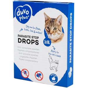Duvo+ Anti-Parasiet Druppels voor Katten - Vlo & Teek - 3x1ml