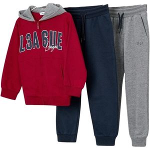 Jongens Trainingspak in Bordeaux Kleur