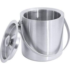 Ijsemmer dubbelwandig met deksel rvs | dubbelwandig | Inhoud: 1,75 l | Ø buiten: 15cm | H: 15cm