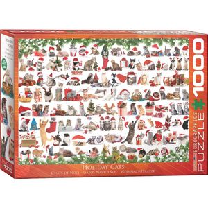 Eurographics puzzel Holiday Cats - 1000 stukjes