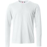 Clique Basic-T L/S 029033 - Wit - 4XL