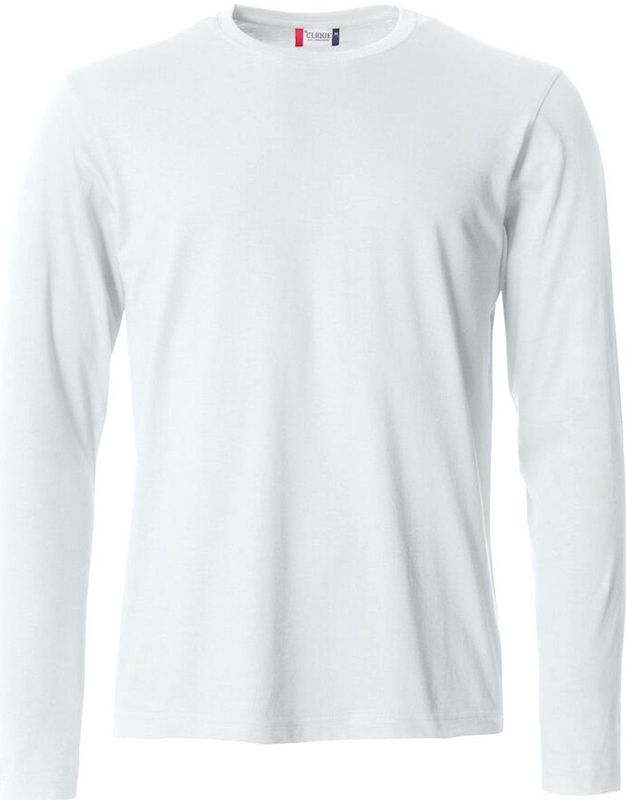 Clique Basic-T L/S 029033 - Wit - 4XL