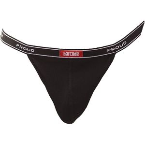 Barcode Berlin Rib Thong PROUD BOY Black - MAAT S - Heren Ondergoed - String voor Man - Mannen Thong