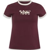 Calvin Klein T-shirt Ss 1968 Graphic Baby Lv047d208g Gex Tawny Port Dames Maat - XXS