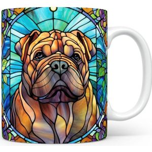 Mok met Shar Pei Beker voor koffie of tas voor thee, cadeau voor dierenliefhebbers, moeder, vader, collega, vriend, vriendin, kantoor
