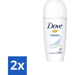 2 x Dove Classic - Deodorant Roll-on - 50 ml - Deodorant - Antitranspirant - Dove - Roll-on - Hydraterend