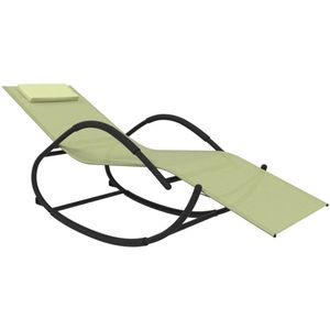 vidaXL Ligbed schommelend crèmekleurig staal Schommelend Ligbed - Tuinset - Lounge Stoel - Buitenschilderij - Tuinbank