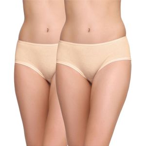 Bellivalini Dames Slip Onderbroek – Katoen – Beige (2Pack) – XXL – BLV-DA-36-2P