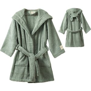 Linden&Green - %100 Katoen kinderbadjas – Badjas Kinderen – Kinderbadjas meisjes - Badjas Kinderen Meisjes - Badjas Meisjes - Badjas kind - Kinderbadjas - kinder badjas - Groen - 122/128 - 7-8 jaar