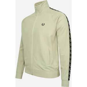 Fred Perry Contrast tape track jacket - light oyster black