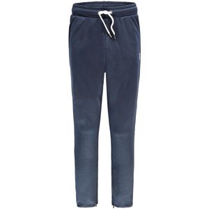 Re-Born - Sportkleding- Sportbroek - Sport trainingsbroek - Broek met ritsen aan de pijpen - Broek met zakken - Heren - Donkerblauw/Wit - Maat S