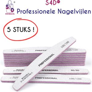 S4D® - Nagelvijlen 100/180 - Nagelvijlen set - Professionele Nagelvijlen 5 STUKS !