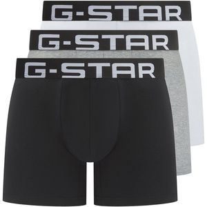 G-Star Heren Boxershorts Trunks OAK 3-Pack Grijs/Wit/Zwart - Maat S