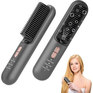 Draadloze stijltang met 5000 mAh accu en anti-verbrandingstechnologie - Draagbaar en handig voor onderweg - 30 seconden snelle keramische verwarming - 3 warmtestanden