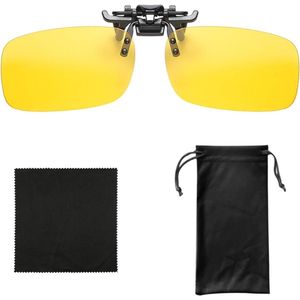 Nachtzichtclip 1 x spiegeltas 1 x brillendoekje nachtrijlenzen anti-verblindingsbrilclip geschikt voor mannen en vrouwen brillenaccessoires geel 134 * 60 * 40 mm