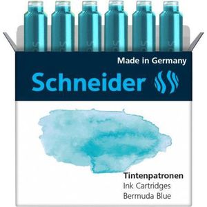 Schneider inktpatronen - pastel Bermuda blauw - doos 6 stuks - S-166134