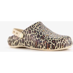 Dames klompen met panterprint beige - Maat 41 - Clogs