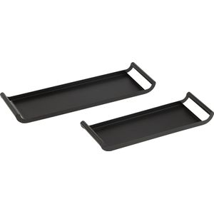 J-Line plateau Rechthoek - metaal - polyresin - set - 2 stuks