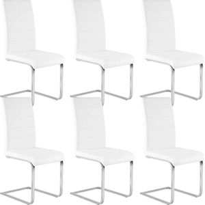 Rootz Eetkamerstoelen Set van 6 - Moderne stoelen - Stijlvolle zitting - Kunstleer - Ergonomisch en stabiel - Vloerbescherming - 41 cm x 100 cm x 55,5 cm