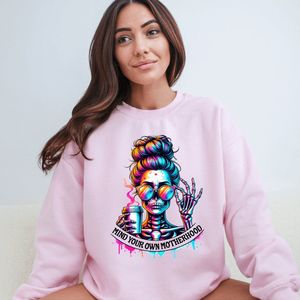 Damessweater licht roze - L - opdruk Mind Your Own Motherhood - damesmode - sweater