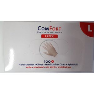 COMFORT-latex handschoenen-gepoederd -100st- L