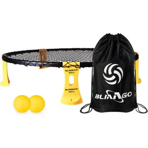 Blinngoball Roundnet-spellen voor gezinnen, spiderballset, trampoline, bestaande uit speelnet, 2 ballen, trekkoord, balpomp met 1 naald en handleiding (mogelijk niet beschikbaar in het