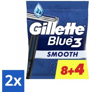 Gillette Wegwerpmesjes Blue III 12 stuks per verpakking - Voordeelverpakking - 2 stuks