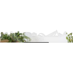 Standing Skyline Valencia Spiegel - 60 cm - Woondecoratie design - Decoratie om neer te zetten en om op te hangen - Meer steden beschikbaar - Cadeau voor hem - Cadeau voor haar - Jubileum - Verjaardag - Housewarming - Interieur - WoodWideCities