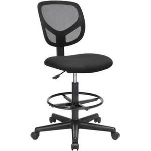 Segenn's Sudbury bureaustoel - ergonomische werkkruk - zithoogte 51,5-71,5 cm - hoge werkstoel met verstelbare voetring - draagvermogen 120 kg - zwart