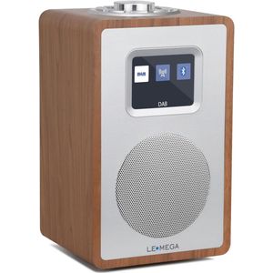 DAB/DAB+ Digitale Radio met Bluetooth Speaker en Houten Kast - Draagbare FM Radio voor Keuken en Nachtkastje
